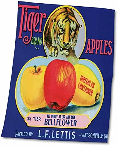3drose tiger marca maçãs com tigre perseguidor e maçãs vermelhas e amarelas - toalhas