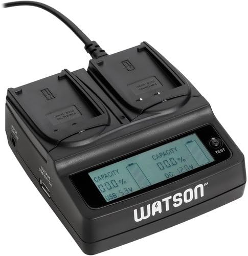 Kit de carregador de bateria LCD Watson Duo com 2 placas de adaptador de bateria para NP-95 e DB-90