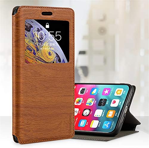 Para a caixa Xiaomi 12 Lite, caixa de couro de madeira com suporte de cartão e janela, capa magnética para