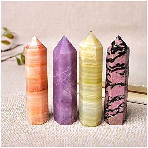 Ertiujg husong319 24 coloris stones naturais Torre de cristal Tower Amethyst Rose quartzo cura energia