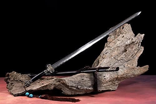 DD Sword Masterpiece 104cm Clay Temperado Damasco Aço Chinês Dinastia Qing Jian Espada