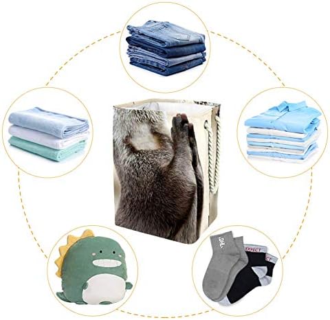 Unicey fofo orando lontra grande lavanderia cesto de armazenamento dobrável para quarto berçário bebê