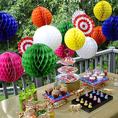 Baba 5pcs Lanterna laranja lanterna Honeycomb Balls Tissue Pom Party Wedding Wedding Decoration
