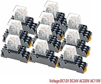 Relé de 10set Tintag com bobina de soquete Geral DPDT Micro mini -relé eletromagnético LED LED AC 110/220V DC 12/24V