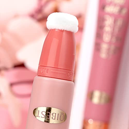 Maquiagem de blush líquido rosa rosa, varinha de beleza com aplicador de almofada, bastão de blush