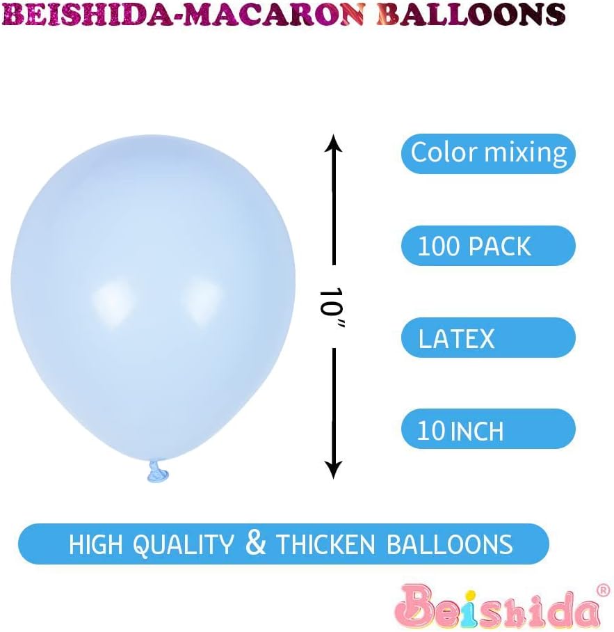 Balões pastel de 10 polegadas de beishida 100 polegadas, cores de arco -íris da primavera, cores
