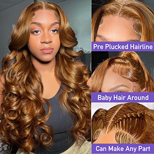Urain Clear Brown Lace Front Wigs Human Human Hair Preado Corpo Wave Wigs Glueless Human Human Human Human 13x4
