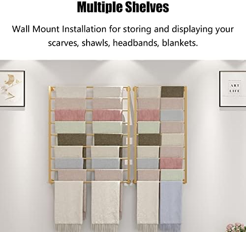Grande rack de cachecol, suporte de exibição de varejo comercial de montagem de parede para armário