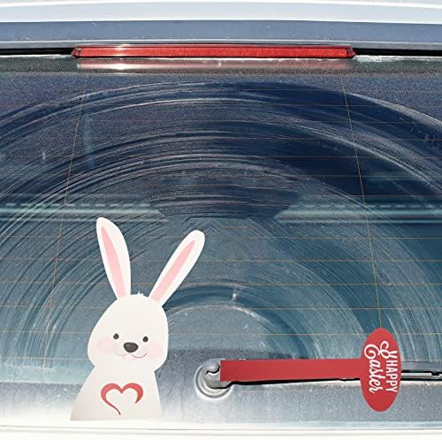 ABOOFAN Decalques de carro de Páscoa de Páscoa Bunny Rabbit Wiper Sticker Car Wipers traseiro Decalques