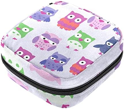 Tampões de tampões para bolsa, portátil feminino menstruação do bloco, colorido Buho Owl Pattern Saco de