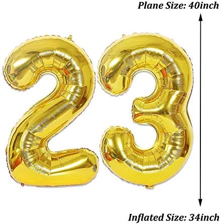 40 polegadas gigante 23 Número Balões Jumbo Gold Number Balloons Balloons Helium Balloons para Festival Aniversário