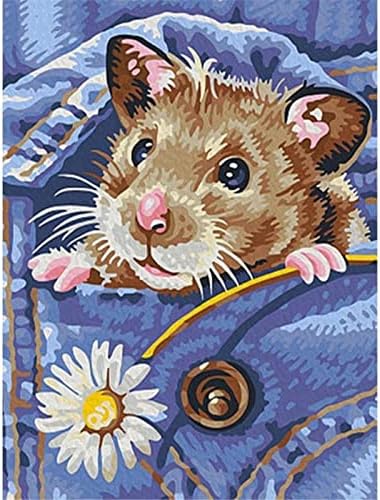 Zimal 5d Diam Diamond Pintura Hamster Fotos de broca completa de strass decoração Flores caseiras