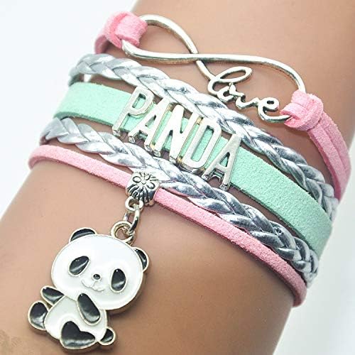 Hcchanshi Panda Bracelet Jewelry Bear - Presentes de pulseira de charme de panda infinito fofo para