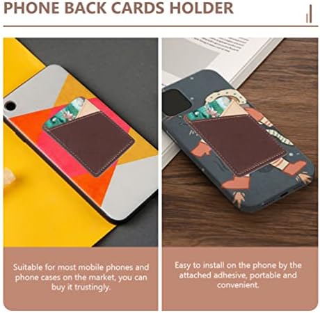 Porta de cartão de fundo do telefone PU: Stick da carteira de back wallet para celular- Na capa do cartão de