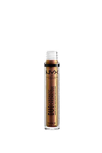 NYX Professional Makeup Duo Chromatic Lip Gloss - Fairplay, base pura com pérolas de ouro/coral, pérolas cromation