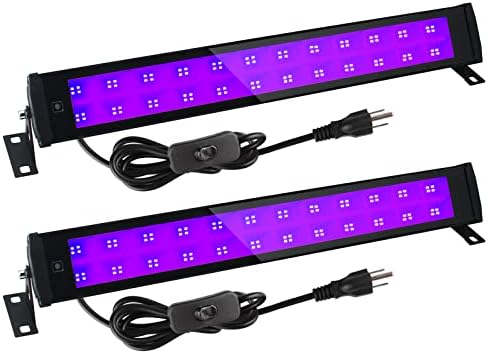 Boste 2 pacote de 50w Barra de luz preta, luzes de barra preta LED com luzes com plugue e interruptor