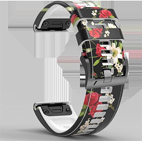 Ahgdda 22mm 26mm Smart Watch Strap para Garmin Fenix ​​7 7x 5 6 5x 6x Pro epix 3hr impressão de silicone