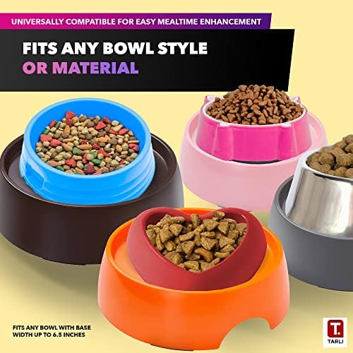 Tarli Pet Bowl Solder para cães e gatos - silicone universal e riser de tigela de animais de estimação