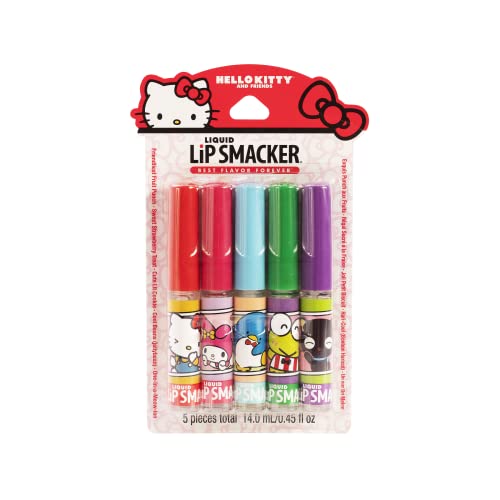 Lip Smacker Sanrio Hello Kitty e Friends Gloss líquidos com sabor | Lábios secos | Para crianças,