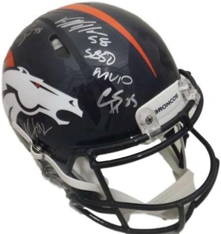 Denver Broncos SB 50 Defesa assinou Speed ​​Proline Helmet 10 Sigs JSA 19039 - Capacetes NFL autografados