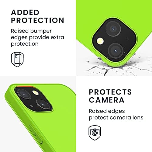 Caixa Kwmobile Compatível com Apple iPhone 13 Caso - Capa de silicone TPU Soft Slim Protective - Neon