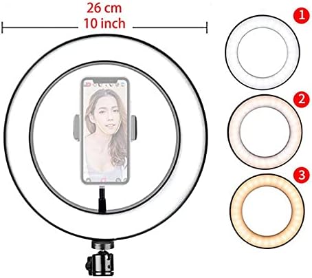 BGZDT 26cm LED Selfie Ring Ring Ring Preenche Light com mini titular de tripé de polvo com clipe para vídeo de maquiagem por telefone ao vivo
