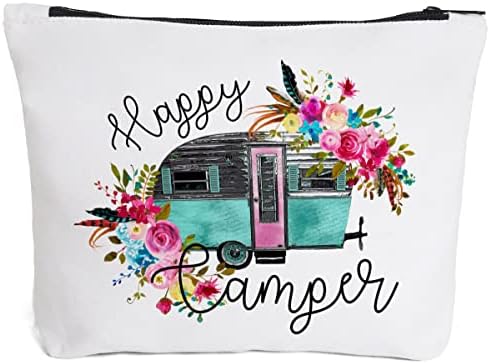 Fokongna Camper Acessórios para trailers de viagem-Happy Camper -Campfire Makeup Bag Gifts para Camper Camp