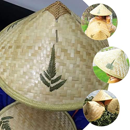 Chapéu de samurai japonês 2pcs 36 cm de palha chinesa coolie chapéu de chapéu de tecido asiático amplo