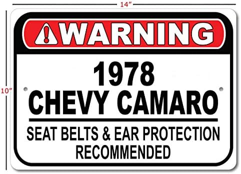 1978 78 CAMARO CAMARO O cinto de segurança recomendou placas rápidas, placas de garagem de metal, decoração