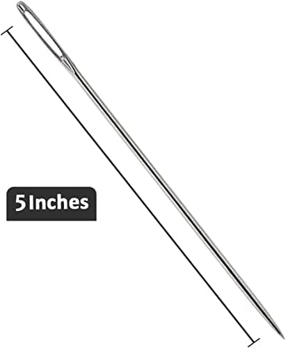 10 peças 5 polegadas A agulhas de estofamento de comprimento simples agulha grande para os olhos