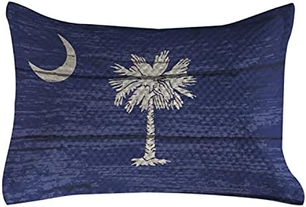 Cobertão de travesseira acolchoada da Carolina do Sul lunarável, padrão da bandeira do estado Palm Tree Moon