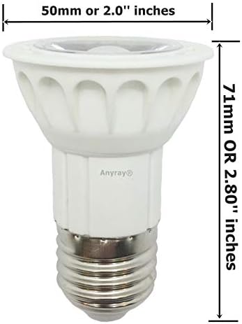 Anyray 2 -Leds JDR Bulbos diminuídos 120V - Branca branca fria 5W = E26 / E27 Base média 130V