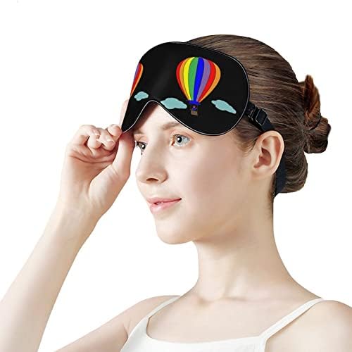 Balão de ar quente Máscara de máscara de olho de impressão colorida bloqueando a máscara de sono com cinta ajustável