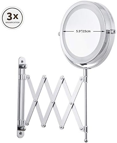 Zaahh 6 polegadas espelho de maquiagem dobrável espelho de vaidade iluminada LED, espelho de barbear de