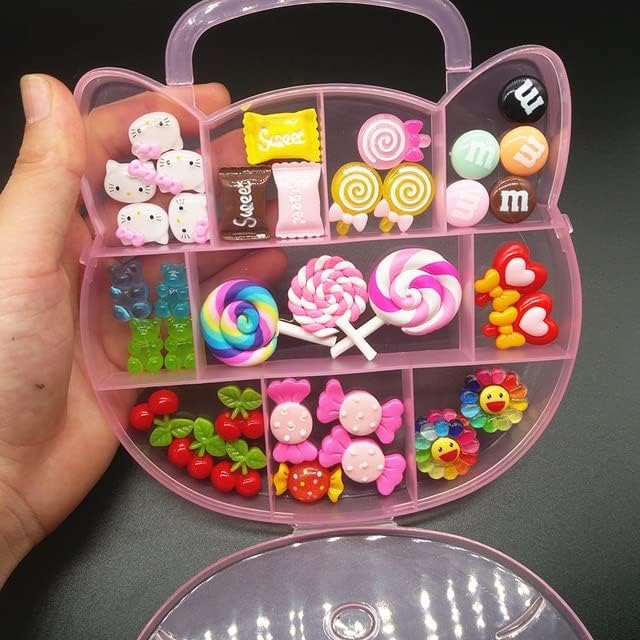 Design especial Kawaii Acessórios Resina Agenda Acabamentos Arte Flor/Candy/Bear Manicure 3D Decoração