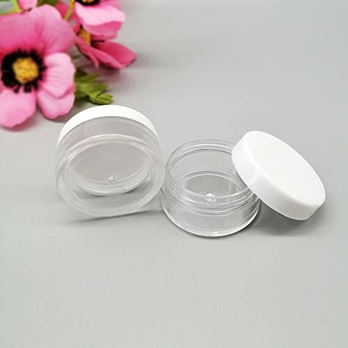 100pcs vazios 10g transparente redondo pequeno plástico de jarra de jarra de panela para maquiagem Amostra de pó
