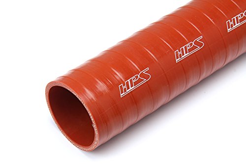 HPS ST-3F-650-HOT Ultra de alta temperatura de 6 camadas de 6 camadas aramida Mangueira de tubo de refrigeração reforçada, 36 comprimento, ID de 6,5, 6,93 OD, 10 psi, silicone, laranja