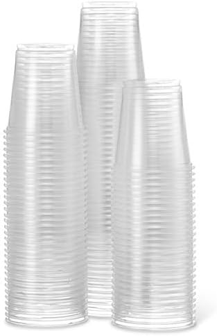 [100 xícaras] Configurações de 3 onças de copos reutilizáveis ​​de plástico transparente para