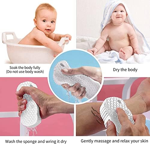 Esponja de banho esfoliante, esponjas de esfoliação de bebê macio para jantar para chuveiro, removedor