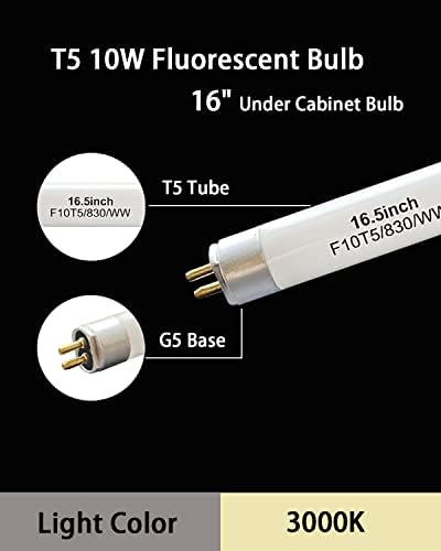 Pacote de 3 pacote 16 F10T5/830/L Substituição da lâmpada fluorescente para Jasco, Philips, linear T5