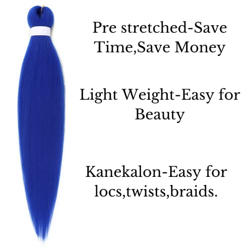 Cabelo de trança azul Presente de cabelos esticados para cabelos Kanekalon Bails Hair