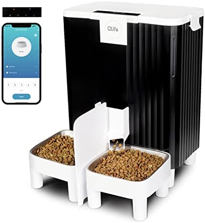 Wi -Fi de alimentação automática de gatos cronometrados: dispensador de alimentos secos de 6l para