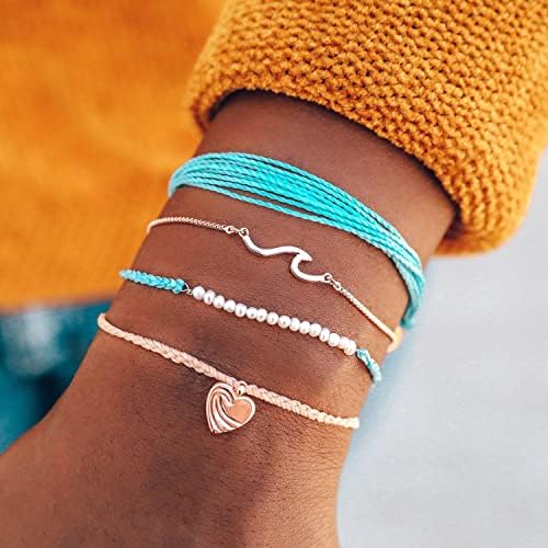 Pura Vida By the Sea Style Bracelet Pack - pulseiras empilháveis ​​para mulheres e adolescentes - acessórios