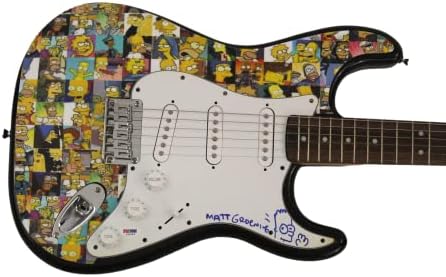 Matt Groening assinou o autógrafo em tamanho real personalizado único, 1/1 Fender Stratocaster Electric Guitar