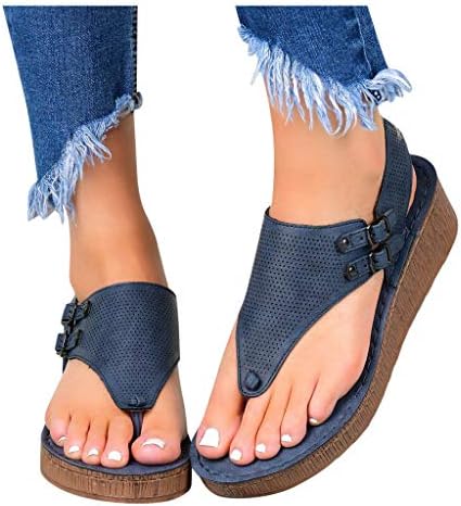 Sandálias para mulheres verão casual, plataforma de slides feminina sandálias casuais bohemia hollow flor aberta