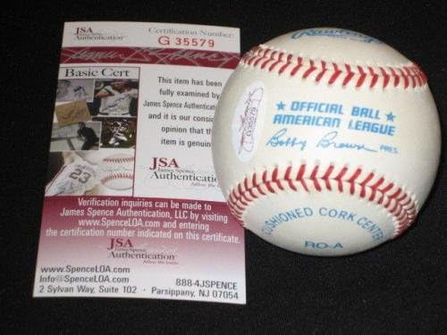 Al Hollingsworth Browns assinou autografado autêntico rawlings oal ball jsa raro - bolas de beisebol autografadas