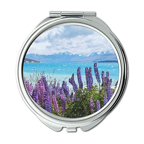Espelho, espelho compacto, floração de praia florescendo, espelho de bolso, espelho portátil