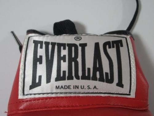 Muhammad Ali Joe Fraizer assinou a luva de boxe Everlast Red Everlast JSA - luvas de boxe autografadas