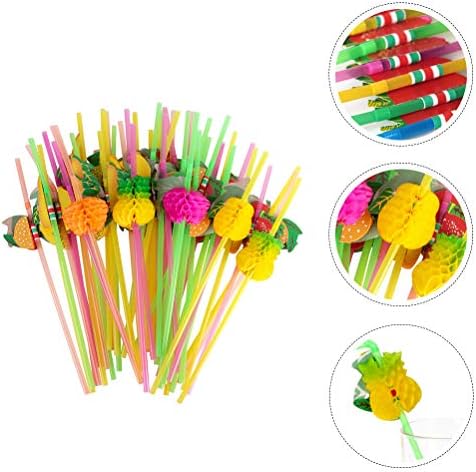 Abaodam 50pcs Rainbow Honeycomb canudos em forma de bebida bebendo otários do ornamento de festas
