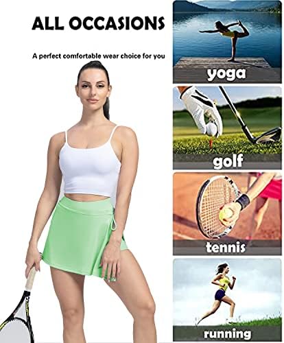 Saias de tênis de ginástica para mulheres com bolsos Saias de golfe atléticas que executam saia esportiva de